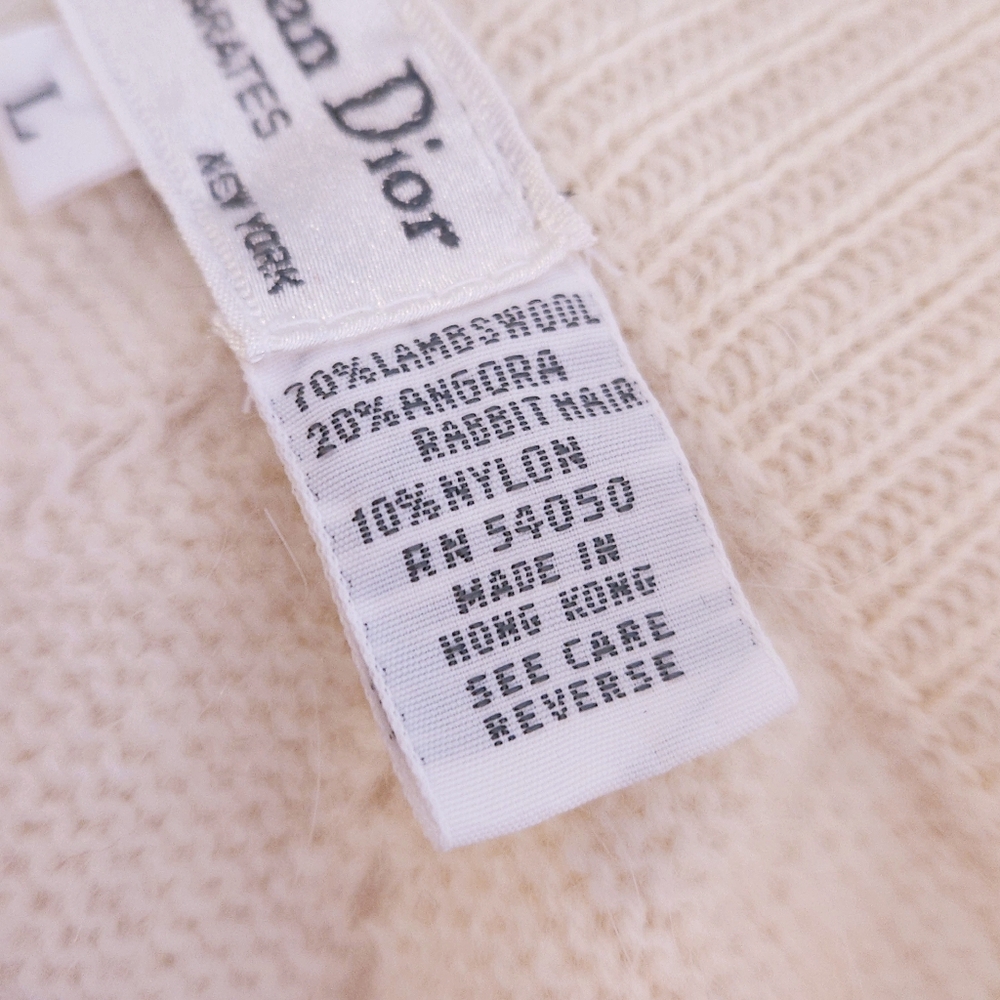 Dior NWT Vintage Knitted Wool Rabbit Hair Skirt A-Line Gray Striped Size Large - Picture 13 of 16